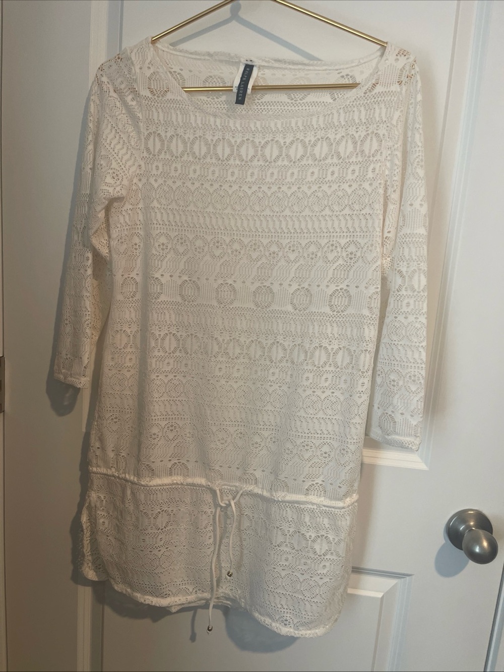 Ralph Laure Crochet Tunic Bikini Cover up- Cream Women’s S 18 P-P 32 L